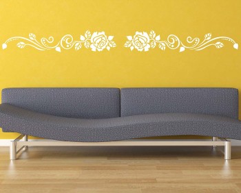 Rose Flower Wall Border  Decals Modern Wall Art Rose Flower Wall Border  Decals Modern Wall Art